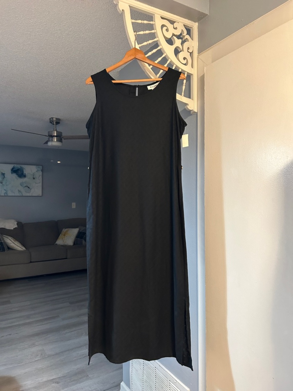 H Look Women’s Size L Silk Black Sleeveless Maxi Dress